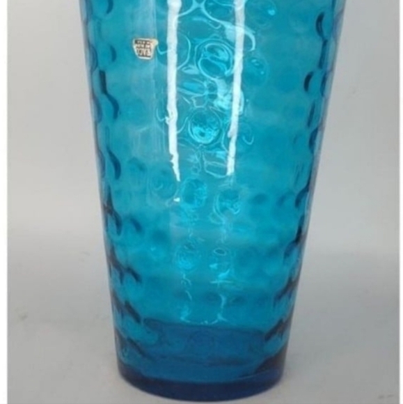 Vintage, large aqua blue coin dot thumbprint vase, by‎ Westmoreland - Picture 2 of 6
